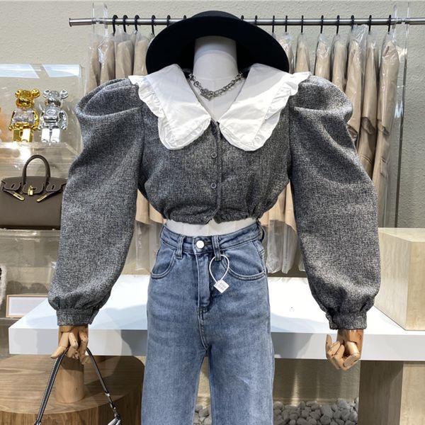 shirt korean peter pan collar blouse women crop puff long sleeve spring 2021 short blusas de mujer ycpe, White
shirt korean peter pan collar blouse women crop puff long sleeve spring 2021 short blusas de mujer ycpe, White