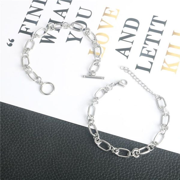 link, chain hip hop hollow stitching bracelet titanium steel cold wind fashion metallic men's and women's bracelets, Black
link, chain hip hop hollow stitching bracelet titanium steel cold wind fashion metallic men's and women's bracelets, Black