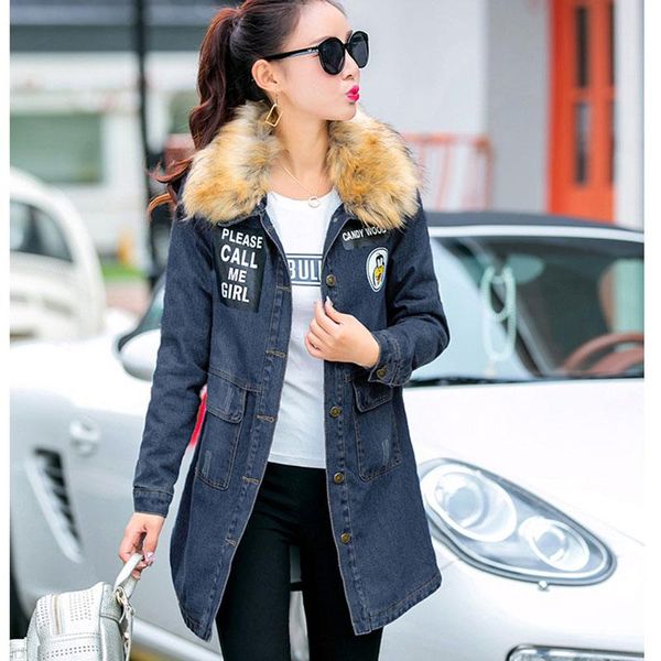women's trench coats winter fur denim jacket women bomber washed blue jeans coat warm lining plus velvet thick windbreaker female, Tan;black
women's trench coats winter fur denim jacket women bomber washed blue jeans coat warm lining plus velvet thick windbreaker female, Tan;black