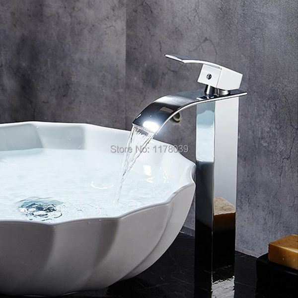 bathroom sink faucets heightened waterfall faucet,single hole signle handle and cold water faucet,brass basin tap,j16991
bathroom sink faucets heightened waterfall faucet,single hole signle handle and cold water faucet,brass basin tap,j16991