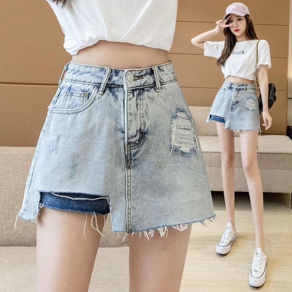women's shorts skirt female divided skirts short of tall waist 2021 spring a word outside the to wear, White;black
women's shorts skirt female divided skirts short of tall waist 2021 spring a word outside the to wear, White;black