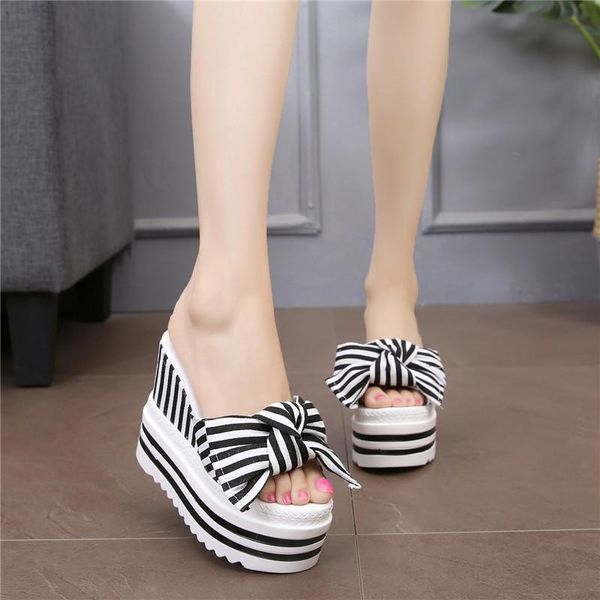 slippers korean female student muffin thick-soled fashion bow super high with 12 cm, Black
slippers korean female student muffin thick-soled fashion bow super high with 12 cm, Black