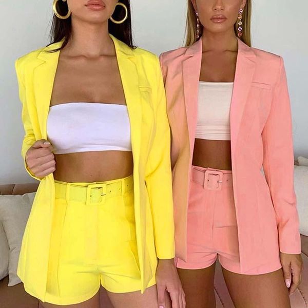 women's tracksuits women blazer sets long sleeve cardigan shorts suits solid color coat 2pcs slim fashion female outfits, Gray
women's tracksuits women blazer sets long sleeve cardigan shorts suits solid color coat 2pcs slim fashion female outfits, Gray