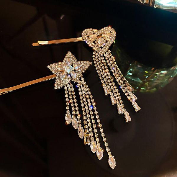 hair clips & barrettes korean accessories shine heart crystal hairpins for women star rhinestones long tassel side wedding bride jewelry, Golden;silver
hair clips & barrettes korean accessories shine heart crystal hairpins for women star rhinestones long tassel side wedding bride jewelry, Golden;silver