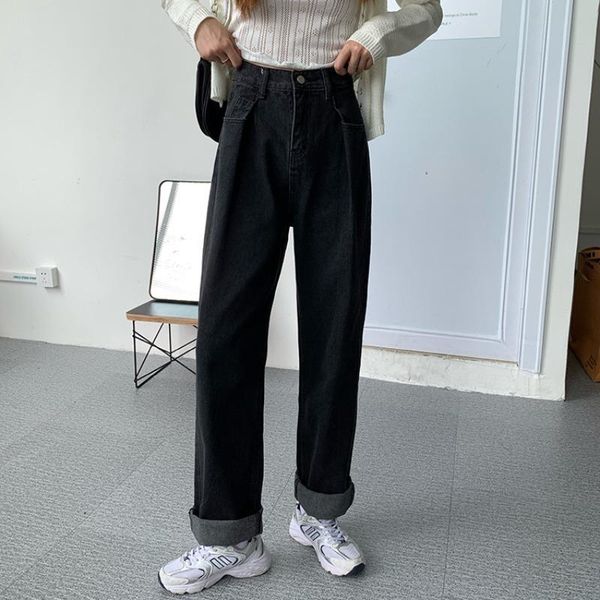 spring vintage wide legs straight jeans women black high waist oversized denim pants casual long trousers korean style women's, Blue
spring vintage wide legs straight jeans women black high waist oversized denim pants casual long trousers korean style women's, Blue