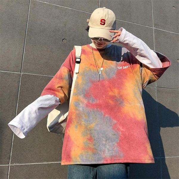 summer women's korean version of the loose girl color tie-dye short-sleeved t-shirt gradient all-match fashion top, White
summer women's korean version of the loose girl color tie-dye short-sleeved t-shirt gradient all-match fashion top, White