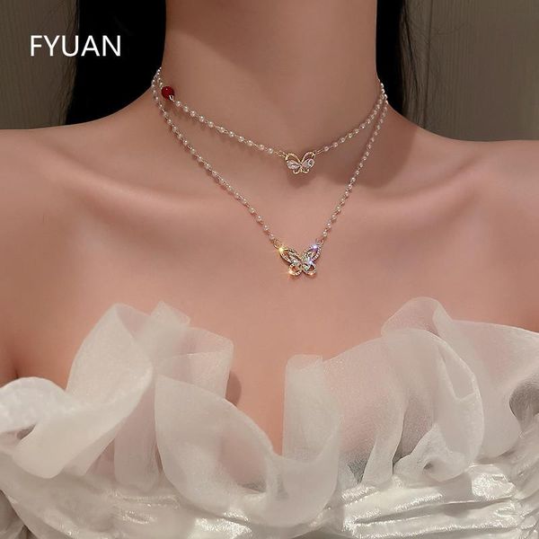 chokers fyuan korean style double pearl choker necklaces for women butterfly pendant wedding banquet jewelry, Golden;silver
chokers fyuan korean style double pearl choker necklaces for women butterfly pendant wedding banquet jewelry, Golden;silver