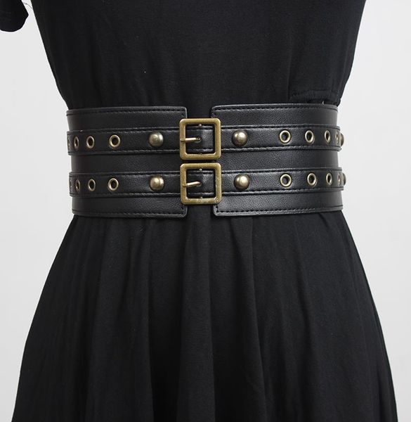 belts women's runway fashion pu leather rivet punk cummerbunds female vintage dress corsets waistband decoration wide belt r3363, Black;brown
belts women's runway fashion pu leather rivet punk cummerbunds female vintage dress corsets waistband decoration wide belt r3363, Black;brown