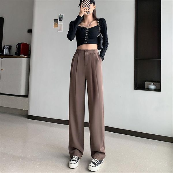 retro solid color wild straight womens capri leg high waist fashion wide ladies white suit office casual trousers, Black;white
retro solid color wild straight womens capri leg high waist fashion wide ladies white suit office casual trousers, Black;white