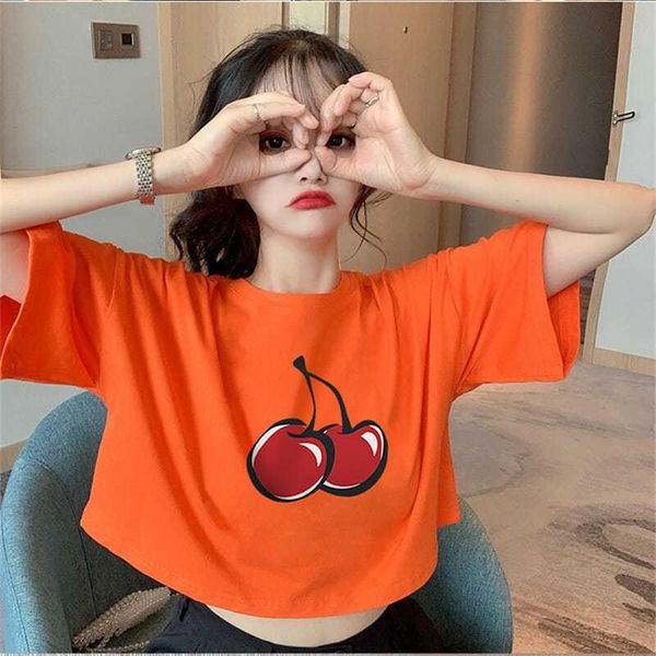 women's t-shirt pure cotton hong kong style short sleeves women korean version of ins loose high-waist navel printed all-match top, White
women's t-shirt pure cotton hong kong style short sleeves women korean version of ins loose high-waist navel printed all-match top, White