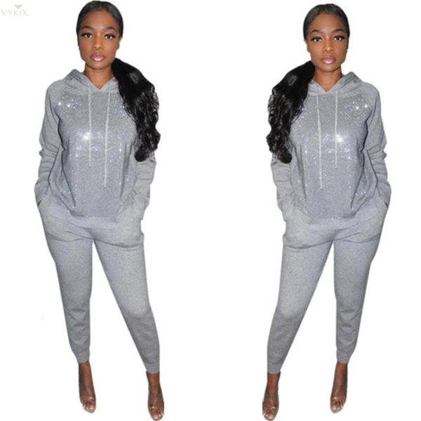 two piece dress autumn winter tracksuit women set hooded full sleeve sequined suit fashion casual gray and pants sweatsuit, White
two piece dress autumn winter tracksuit women set hooded full sleeve sequined suit fashion casual gray and pants sweatsuit, White