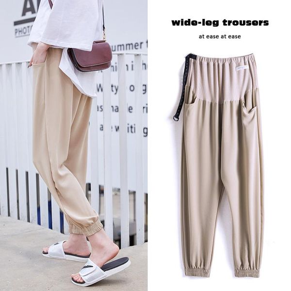 maternity bottoms pants clothes spring and summer chiffon pregnant women for casual wide leg 2021, White
maternity bottoms pants clothes spring and summer chiffon pregnant women for casual wide leg 2021, White