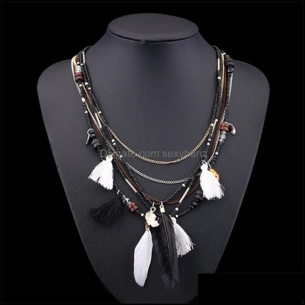 chains necklaces & pendants fashion jewelry mti-layer chain handmade beaded bohemian feather birthday gift necklace for women drop delivery, Silver
chains necklaces & pendants fashion jewelry mti-layer chain handmade beaded bohemian feather birthday gift necklace for women drop delivery, Silver