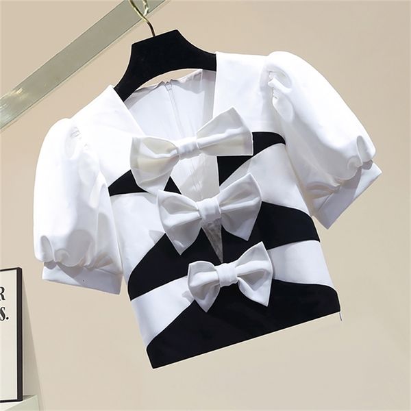 women's knits & tees fashion patchwork bows sleeve short women blouses straight v-neck shirts s-l white shirt summer cropped
women's knits & tees fashion patchwork bows sleeve short women blouses straight v-neck shirts s-l white shirt summer cropped