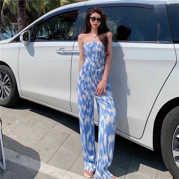 women's two piece pants 2021 summer fashion temperament suit women retro tie-dye tube vest + drape wide-leg mopping trousers gl552, White
women's two piece pants 2021 summer fashion temperament suit women retro tie-dye tube vest + drape wide-leg mopping trousers gl552, White