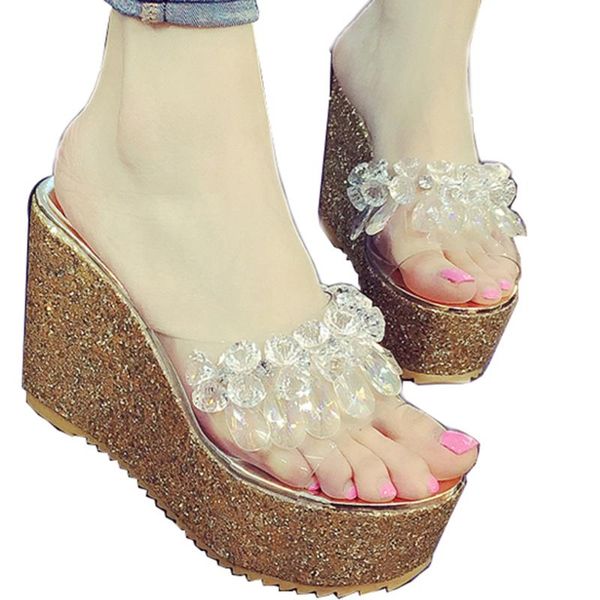 women sandals transparent peep toe bling rhinestone crystal heeled clubwear street slides, Black
women sandals transparent peep toe bling rhinestone crystal heeled clubwear street slides, Black