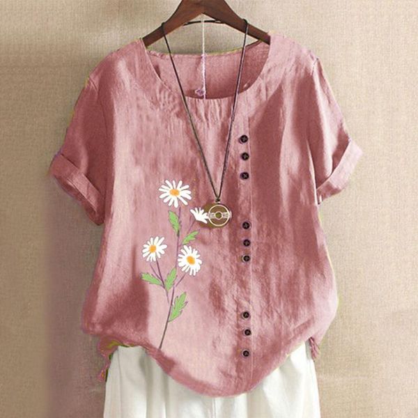 women's blouses & shirts bluses for women print casual short sleeve o-neck button loose shirt ladies blouse blusas camisas de mujer, White
women's blouses & shirts bluses for women print casual short sleeve o-neck button loose shirt ladies blouse blusas camisas de mujer, White
