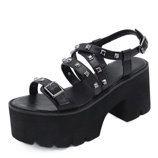 sandals for women summer rivet peep toe buckle strap platform punk shoes roman chunky heel light weight comfort high heels, Black
sandals for women summer rivet peep toe buckle strap platform punk shoes roman chunky heel light weight comfort high heels, Black