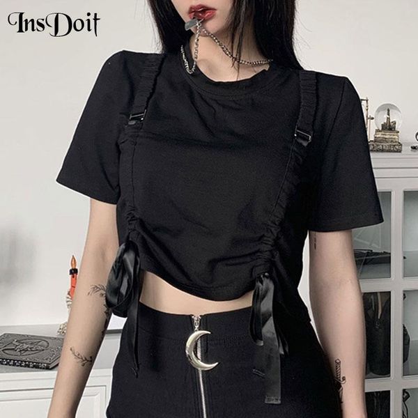 women's t-shirt insdoit harajuku punk bandage short sleeve black t shirt gothic streetwear suspender straps tshirt women casual cargo c, White
women's t-shirt insdoit harajuku punk bandage short sleeve black t shirt gothic streetwear suspender straps tshirt women casual cargo c, White