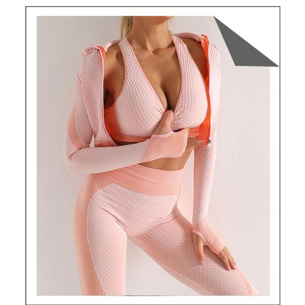 yoga outfit 3pcs seamless women suit long sleeve coat vest leggings fitness tracksuit gym sportswear clothing set (pink, s)
yoga outfit 3pcs seamless women suit long sleeve coat vest leggings fitness tracksuit gym sportswear clothing set (pink, s)