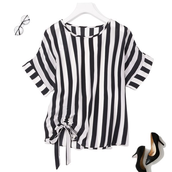 t shirt women's 100% pure silk short sleeve shirt blouse bow tie style white black stripes jn153
t shirt women's 100% pure silk short sleeve shirt blouse bow tie style white black stripes jn153