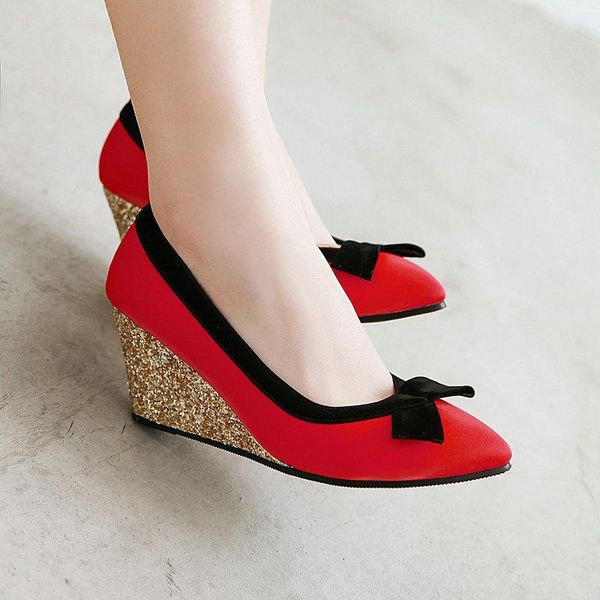 dress shoes bling wedges heel women pumps sweet spring/autumn platform ladies size 34-43, Black
dress shoes bling wedges heel women pumps sweet spring/autumn platform ladies size 34-43, Black
