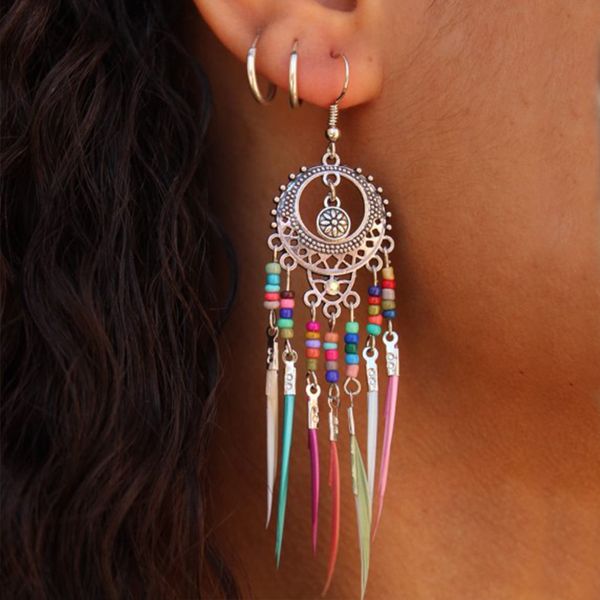 3pair/lot golden silver color vintage ethnic long feather dangle drop earrings for women female wedding jewelry accessories
3pair/lot golden silver color vintage ethnic long feather dangle drop earrings for women female wedding jewelry accessories