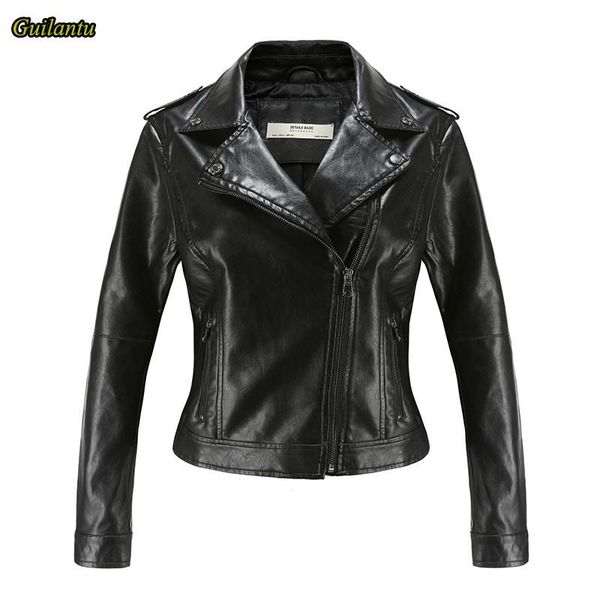 women's leather & faux pu jacket spring jackets turn-down collar zipper short outerwear motorcycle biker basic coat female, Black
women's leather & faux pu jacket spring jackets turn-down collar zipper short outerwear motorcycle biker basic coat female, Black