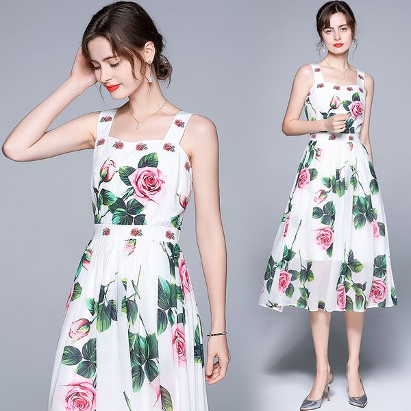 2021 runway printed white halter dress luxury ladies designer sleeveless office holiday prom slim a-line pleated floral dresses summer autum, Black;gray
2021 runway printed white halter dress luxury ladies designer sleeveless office holiday prom slim a-line pleated floral dresses summer autum, Black;gray
