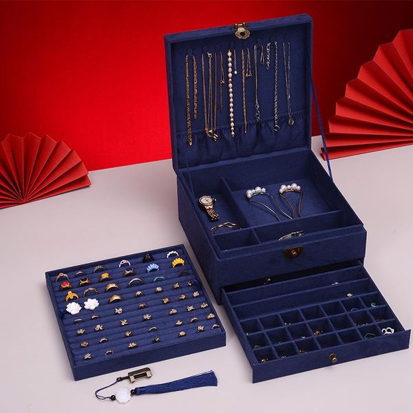 jewelry pouches, bags large space velvet box selling flannel stud organizer ring necklace makeup holder cases gift for women, Pink;blue
jewelry pouches, bags large space velvet box selling flannel stud organizer ring necklace makeup holder cases gift for women, Pink;blue