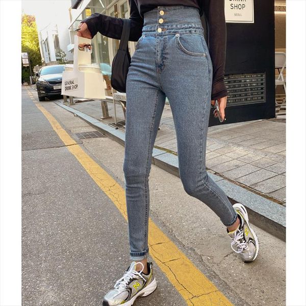 chic skinny jeans high waist womens short elastic denim pencil pants trousers korean three button, White;black
chic skinny jeans high waist womens short elastic denim pencil pants trousers korean three button, White;black