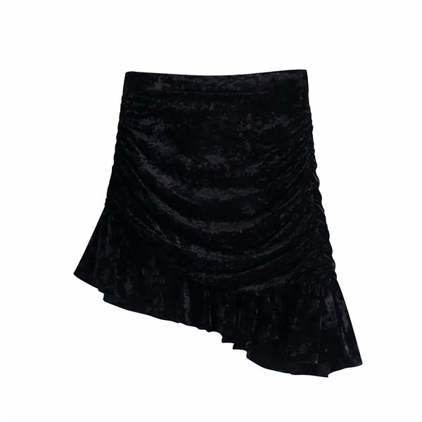 elegant women asymmetric mini skirts fashion ladies black velvet zipper skirt sweet female chic high waist draped 210427
elegant women asymmetric mini skirts fashion ladies black velvet zipper skirt sweet female chic high waist draped 210427