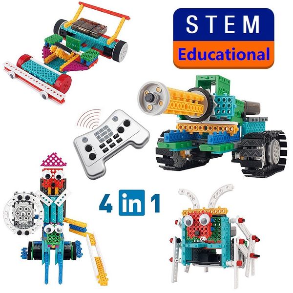 RC Robot Toys 4 In 1 237Pcs DIY Assembled Building Blocks Tank Warrior Race Car Remote Control Toy Children STEM Educational Toy
RC Robot Toys 4 In 1 237Pcs DIY Assembled Building Blocks Tank Warrior Race Car Remote Control Toy Children STEM Educational Toy