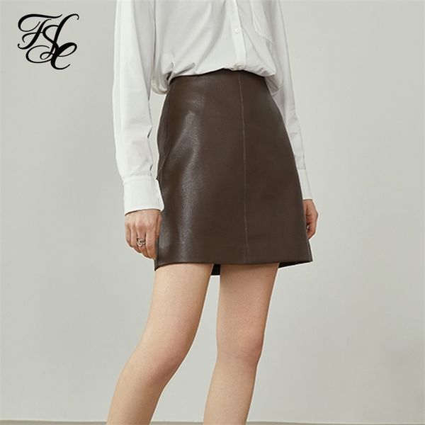 fansilanen women's brown leather skirt winter office lady mini s a-line all-match fashionable high waist 211214, Black
fansilanen women's brown leather skirt winter office lady mini s a-line all-match fashionable high waist 211214, Black