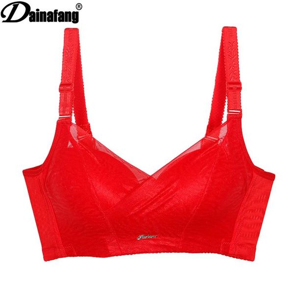 bras dainafang brand seamless no rims ab cup girls gather adjustable womens underwear push up lady lingerie, Red;black
bras dainafang brand seamless no rims ab cup girls gather adjustable womens underwear push up lady lingerie, Red;black