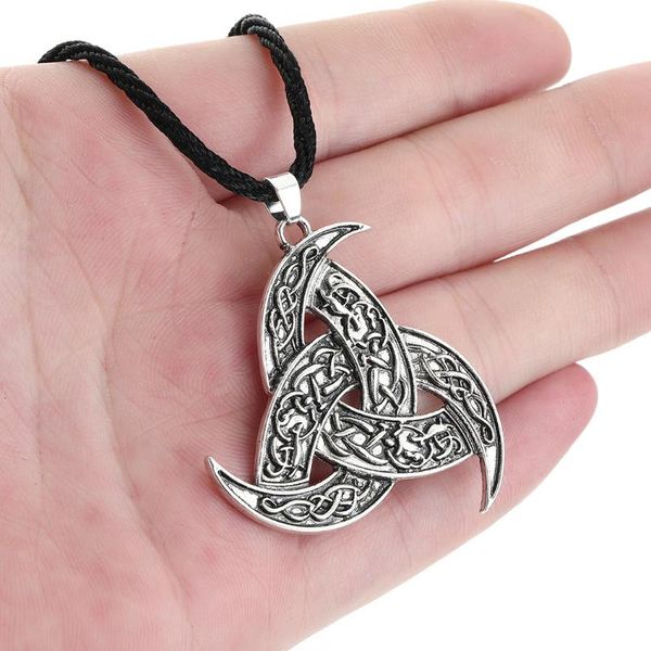 pendant necklaces qiamni vintage viking talismans triple horn triskelion nacklace gothic valknut slavic pagan norse amulet jewelry gift, Silver
pendant necklaces qiamni vintage viking talismans triple horn triskelion nacklace gothic valknut slavic pagan norse amulet jewelry gift, Silver