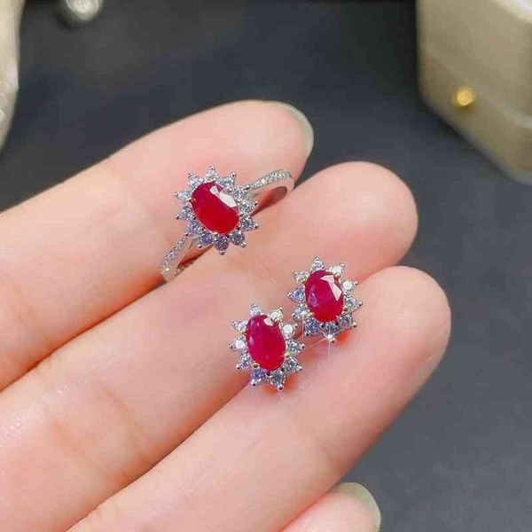 ruby ring set, simple style, . from natural gem store 925 silver 4*6mm 
ruby ring set, simple style, . from natural gem store 925 silver 4*6mm