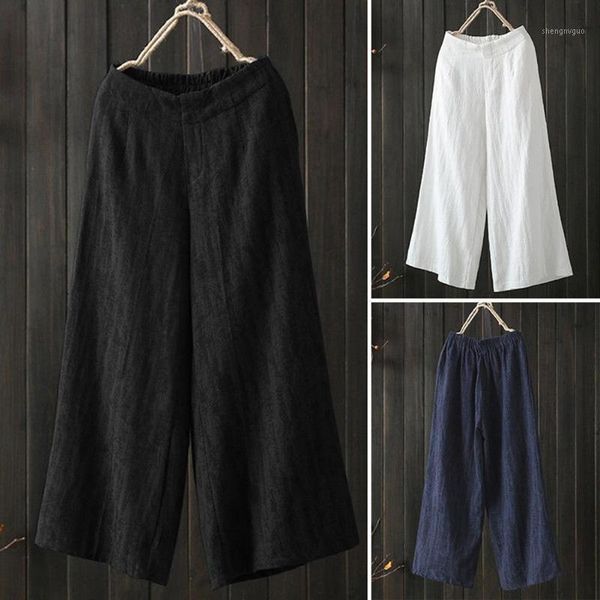 casual women solid color elastic waistband wide leg trousers loose long pants, Black;white
casual women solid color elastic waistband wide leg trousers loose long pants, Black;white
