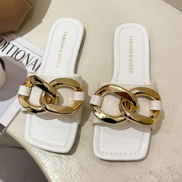 slippers women summer flat sandals female casual metal decoration chain fashion comfortable outdoor beach plus size slides, Black
slippers women summer flat sandals female casual metal decoration chain fashion comfortable outdoor beach plus size slides, Black