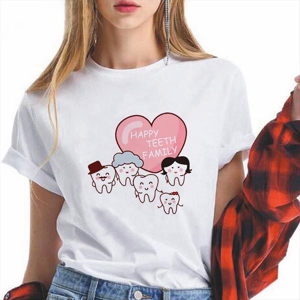 summer creative happy teeth family women t shirt short sleeve we will work graphic printed oversize hipster, White
summer creative happy teeth family women t shirt short sleeve we will work graphic printed oversize hipster, White