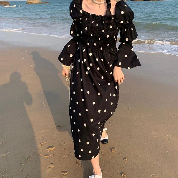 casual dresses women dress 2021 summer ladies french elegant square neck milky white pleated elastic design waist puff sleeve vestidos, Black;gray
casual dresses women dress 2021 summer ladies french elegant square neck milky white pleated elastic design waist puff sleeve vestidos, Black;gray