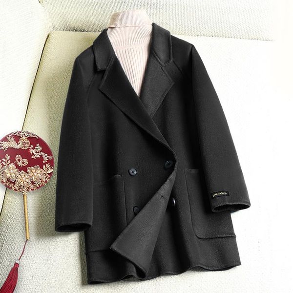 women's wool & blends spring season double cashmere coat female 2021 suit brought little han edition of brief paragraph cloth, Black
women's wool & blends spring season double cashmere coat female 2021 suit brought little han edition of brief paragraph cloth, Black