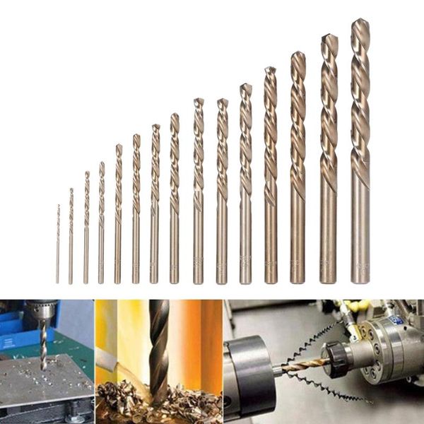 professional drill bits 13/15pc set 1.5mm-10mm cobalt high speed steel twist hole the whole ground metal reamer tools m35 stainless tool
professional drill bits 13/15pc set 1.5mm-10mm cobalt high speed steel twist hole the whole ground metal reamer tools m35 stainless tool