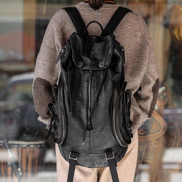 backpack dark wind soft black leather men vintage computer cowhide casual fashion bag european american style
backpack dark wind soft black leather men vintage computer cowhide casual fashion bag european american style