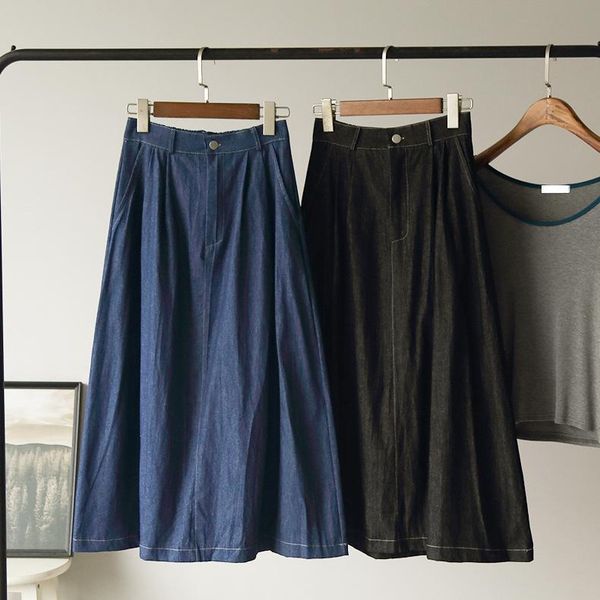 summer a line loose denim long skirt women high waist elastic pockets korean style bottom female maxi skirts, Black
summer a line loose denim long skirt women high waist elastic pockets korean style bottom female maxi skirts, Black