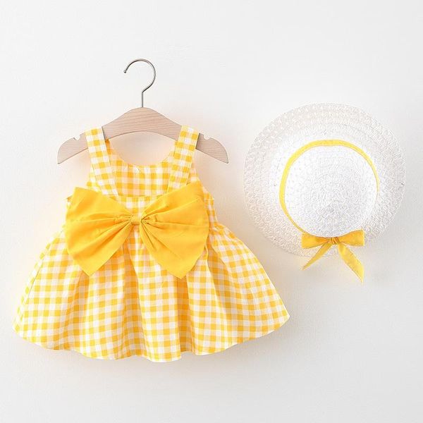 girl's dresses summer toddler girl clothes set baby beach cute bow plaid sleeveless cotton born princess dress+sunhat, Red;yellow
girl's dresses summer toddler girl clothes set baby beach cute bow plaid sleeveless cotton born princess dress+sunhat, Red;yellow