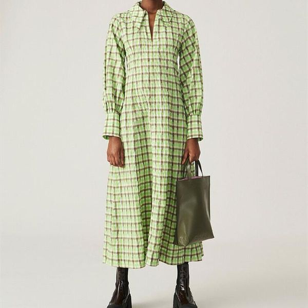 casual dresses green plaid ankle-length robes women turn-down collar zipper long puff sleeve early autumn ladies maxi, Black;gray
casual dresses green plaid ankle-length robes women turn-down collar zipper long puff sleeve early autumn ladies maxi, Black;gray