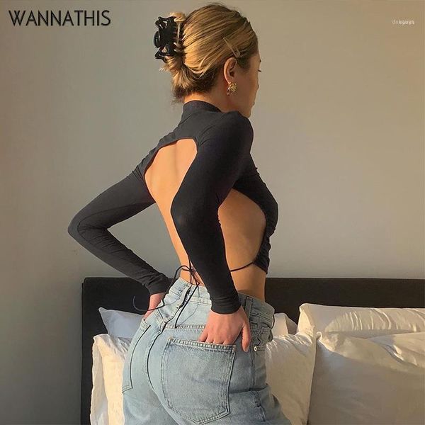 wannathis backless tshirt crop women slim elastic fashion lace up hollow out cropped summer long sleeve shirts1, White
wannathis backless tshirt crop women slim elastic fashion lace up hollow out cropped summer long sleeve shirts1, White