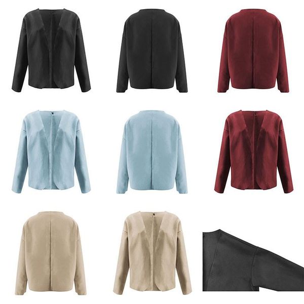 women's wool & blends ladies casual loose short jackets coat outwear cardigan winter, Black
women's wool & blends ladies casual loose short jackets coat outwear cardigan winter, Black