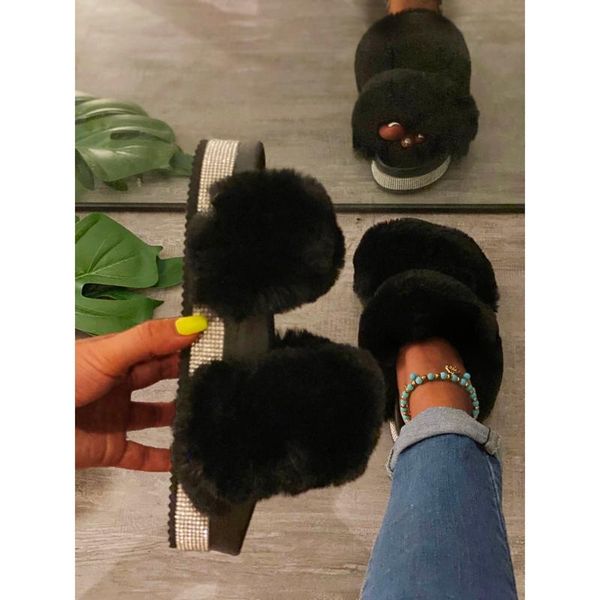 fashion women slippers furry slides home flip flops house shoes cute floor flat #3, Black
fashion women slippers furry slides home flip flops house shoes cute floor flat #3, Black